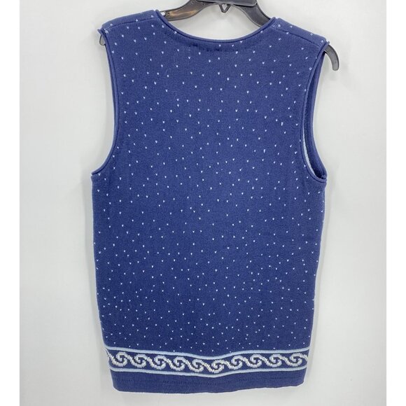 Northern Reflections Sweater Vest Blue Sailboat Beach Coastal Full Zip Womens M - Picture 3 of 3